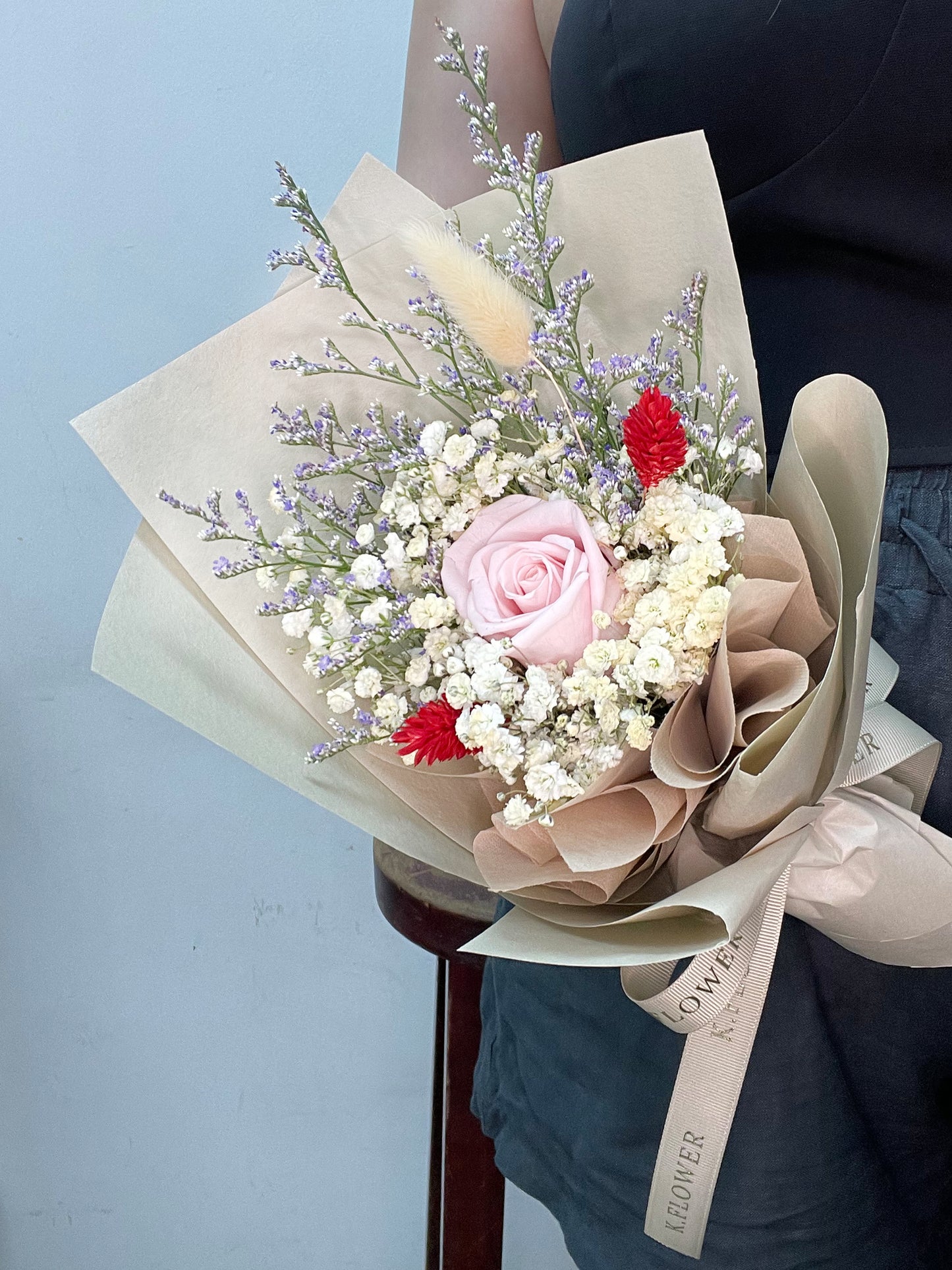 仙境玫瑰 - 干花和保鲜花束